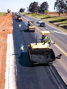 Obra demonstrativa de pavimentação