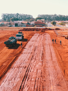 Obra demonstrativa de terraplenagem